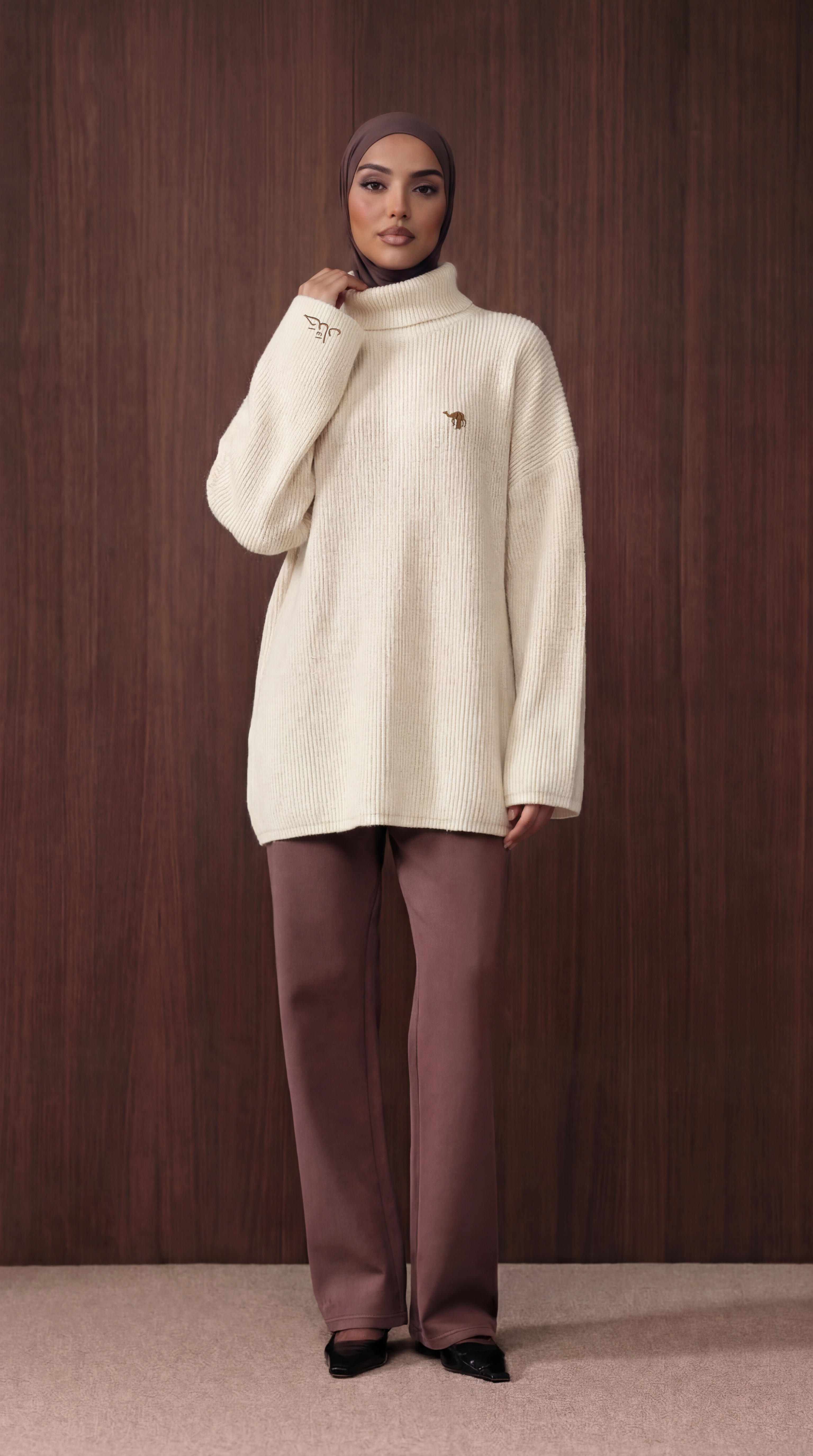 JERSEY CUELLO ALTO BEIGE
